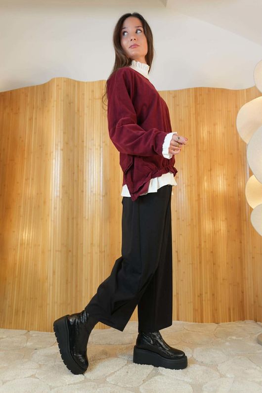 Cooper Needlecord Archie Top Wine /2